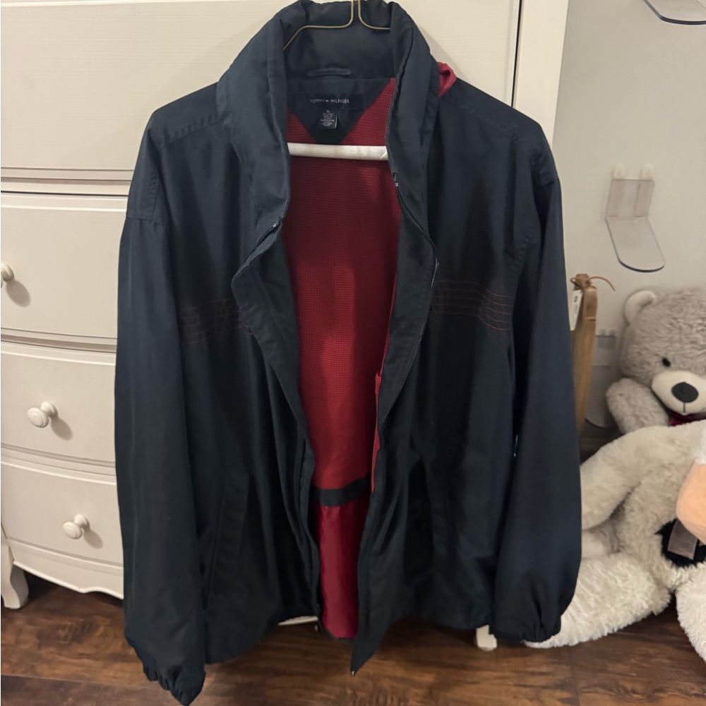 Tommy Hilfiger Black and Red Windbreaker